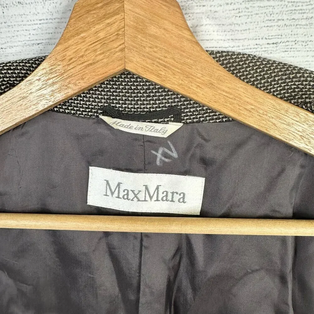 Max Mara Womens size 6 Tweed Virgin Wool Button Front Evening Jacket Italy - Picture 4 of 11